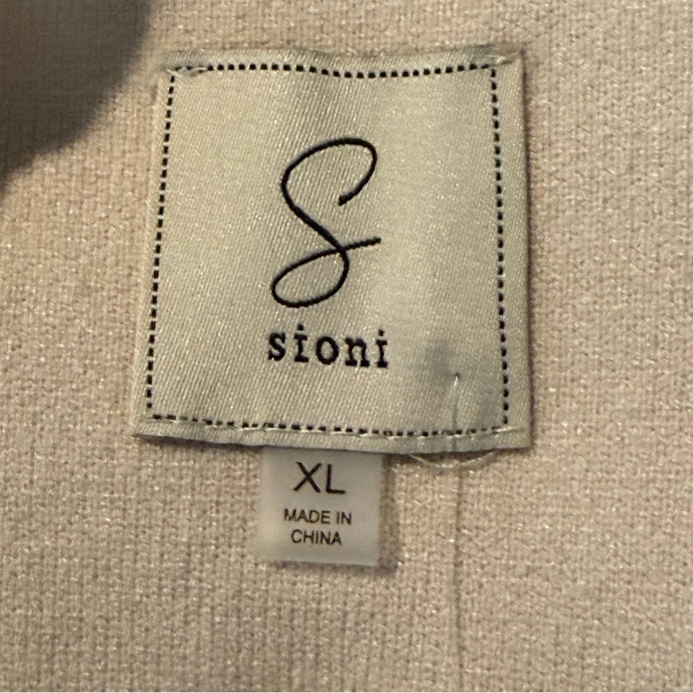 Sioni Women’s Open Front Knit Jacket with Trim Double Button in Winter White - Picture 11 of 12